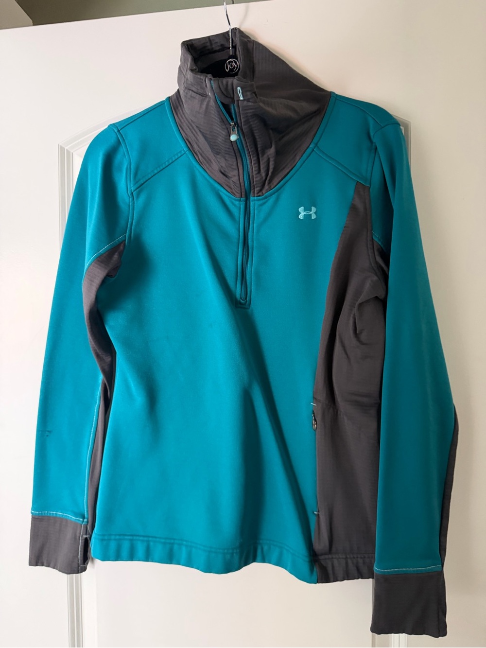 Under Armour Teal and Charcoal 1/4 Zip Athletic Pullover